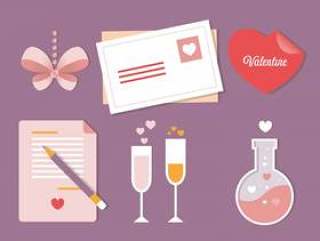 情人节＆＃x; s天矢量贺卡元素