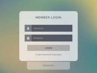 创意会员登录框界面设计上模糊的背景