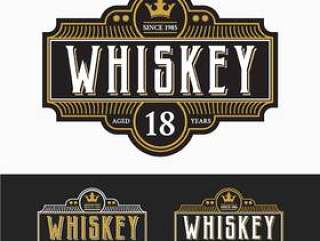 复古高级威士忌品牌标签设计