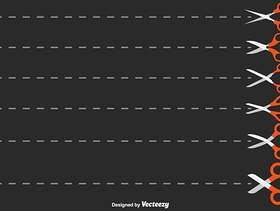 矢量剪刀和切割这里颜色符号集
