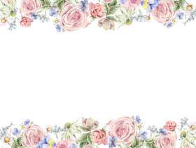 花框架223 - 玫瑰和堇，可爱的花框架