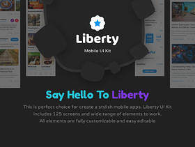在Sketch＆Photoshop，Liberty Mobile UI工具包中创建时尚的移动应用程序的完美选择