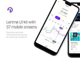 37个移动屏幕设计加密货币应用程序UI工具包（含sketch源文件）