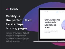用于设计下一个登录页面的272 UI卡，Cardify Startup UI Kit