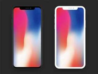 iPhone X 深空灰和银色模型