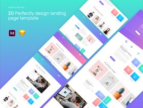 XD模板非常适合您的下一个Web项目。，Digital Agency Landing Template