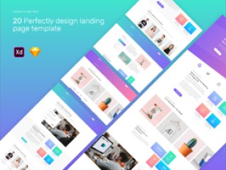 XD模板非常适合您的下一个Web项目。，Digital Agency Landing Template