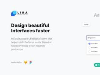 用于Sketch和Figma的清洁现代UI设计系统，Lira Design System