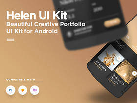 移动产品组合应用程序UI工具包 - 用于Photoshop，Sketch和XD，Helen Android UI工具包