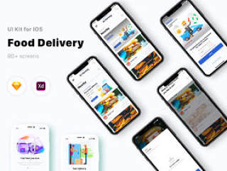 Adobe XD和Sketch Food Delivery UI Kit，Food Delivery App V 2.0