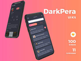 专为Sketch。，DarkPera UI套件设计的高品质Dark iOS UI套件