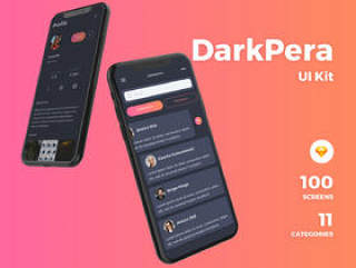 专为Sketch。，DarkPera UI套件设计的高品质Dark iOS UI套件