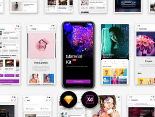 Premium Sketch移动模板。，Material Kit Mobile Sketch