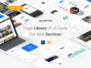 1200+用户界面卡和超过7个类别的超过200页。Quantum UI Kit 2.0