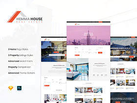 素描与Photoshop，Hemma House的房地产Web模板