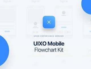 80+移动流程图组件和12个用于Sketch和Photoshop的箭头。，UIXO Mobile Flowchart Kit