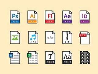 15 枚文件类型图标