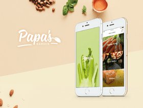 美味的移动食品应用UI工具包，Papas花园