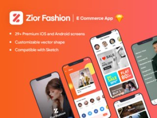 适用于Sketch的Zior iOS Premium App UI工具包，Zior iOS App UI工具包