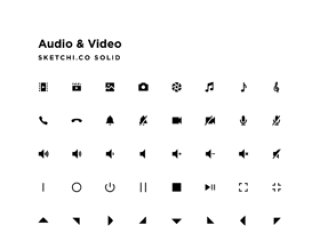 适用于多媒体控制的UI矢量图标集