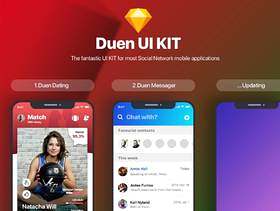 适用于社交网络移动应用程序的神奇UI工具包.Duen UI KIT