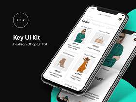受最新时尚和iOS设计趋势的启发，Key Fashion Shop是必备UI工具包，KEY Fashion UI Kit