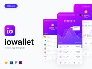 适用于加密和银行应用程序的移动应用程序模板。，IOWallet Mobile UI Kit