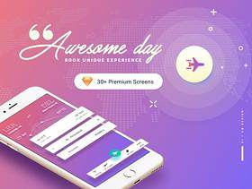 令人敬畏的一天和Book Unique Experience，GoFlight Mobile App - UI套件
