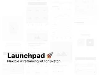 超清洁移动套件，用于Sketch。，Launchpad线框套件中的快速线框图