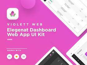 用于Sketch，Photoshop和Adobe XD的仪表板和Business Web App UI工具包，Violett Web UI工具包