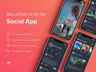 使用Sketch，Zingo Social App UI Kit设计的社交移动UI工具包