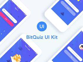 在Sketch中设计的iOS Quiz应用程序UI工具包，BitQuiz App UI工具包