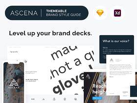 Ascena，品牌VI展示风格指南模板，数字品牌指南模板，品牌风格指南
