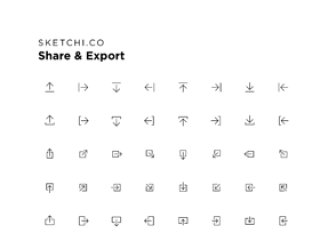 96个图标非常适合上传，下载，发送及更多！，共享和导出图标