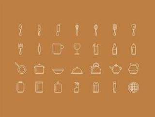 Kitchen Tools Icon Set