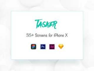 工作和任务相关的iPhone X应用程序的手工制作屏幕的集合。，Tasker iOS UI工具包