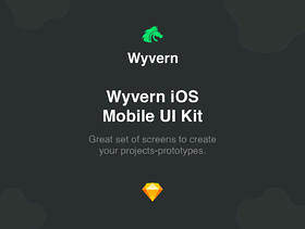 55 + iOS屏幕Sketch App中的7个类别，Wyvern iOS UI Kit