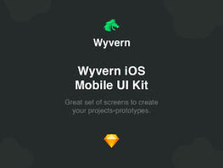 55 + iOS屏幕Sketch App中的7个类别，Wyvern iOS UI Kit