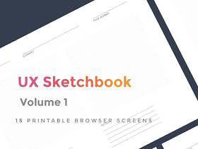 15 Sketch的可打印浏览器屏幕，UX Sketchbook第1卷