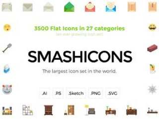 一大包3500平图标，Smashicons平