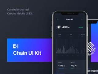 精心设计的Cryptocurrency Mobile UI Kit，Chain Crypto UI Kit