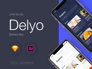 适用于iOS的交付UI工具包，内置Sketch＆XD。，Delyo iOS UI工具包