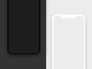 iPhone X 深空灰和银色扁平模型