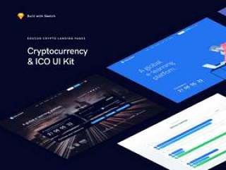 Crypto Light＆Dark Landing UI套件和设计系统。，Educuo ICO UI套件
