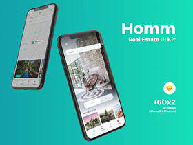 Homm Real Estate UI Kit设计的高品质房地产移动应用UI套件含sketch源文件