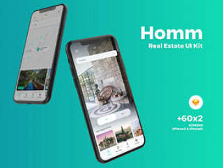 Homm Real Estate UI Kit设计的高品质房地产移动应用UI套件含sketch源文件