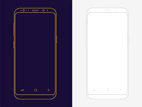 2 枚极简三星 Galaxy S8 线框模型
