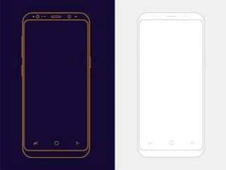 2 枚极简三星 Galaxy S8 线框模型