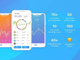 Cryptocurrency iOS UI Kit专为Sketch。，CryptoKit设计