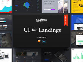 使用120张卡片构建您的下一个着陆页，Singleton UI Pack